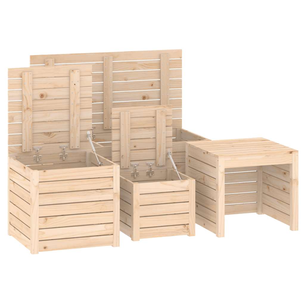 vidaXL 4-tlg. Gartenbox-Set Massivholz Kiefer