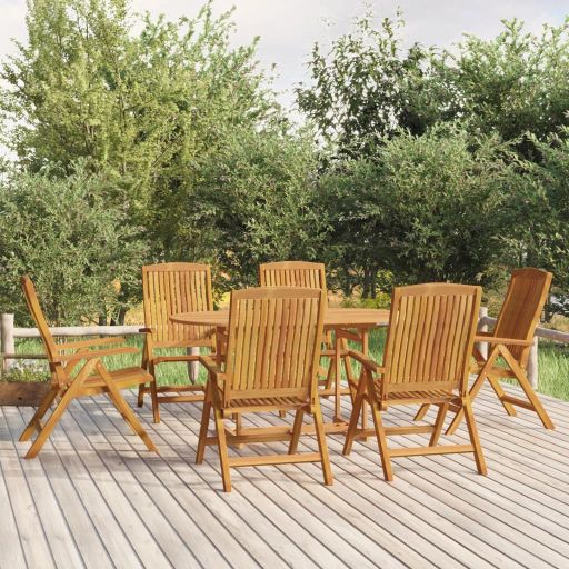 vidaXL Gartenstühle 4 Stk. Verstellbar Massivholz Teak