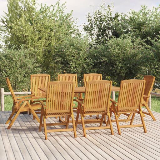 vidaXL Gartenstühle 4 Stk. Verstellbar Massivholz Teak