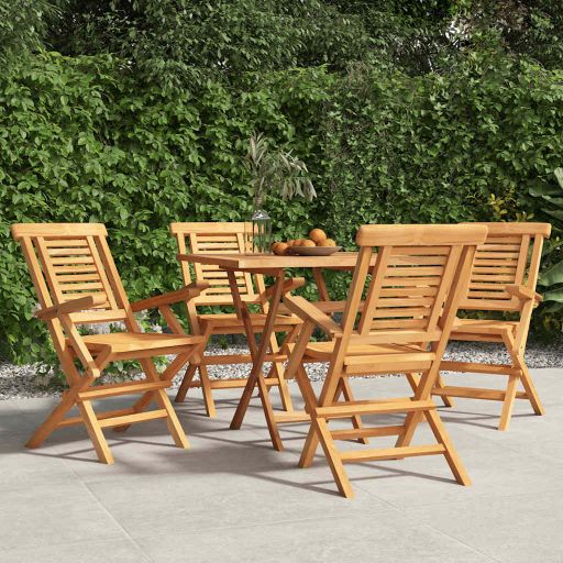 vidaXL Gartenstühle 4 Stk. Klappbar 47x63x90 cm Massivholz Teak