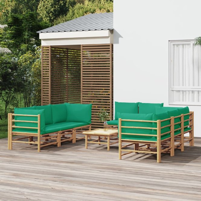 vidaXL 6-tlg. Garten-Lounge-Set mit Hellgrauen Kissen Bambus