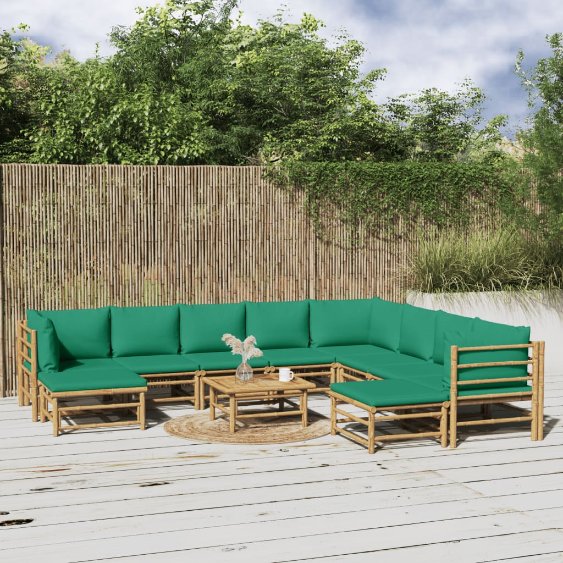 vidaXL 6-tlg. Garten-Lounge-Set mit Hellgrauen Kissen Bambus