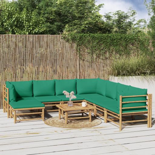 vidaXL 6-tlg. Garten-Lounge-Set mit Hellgrauen Kissen Bambus