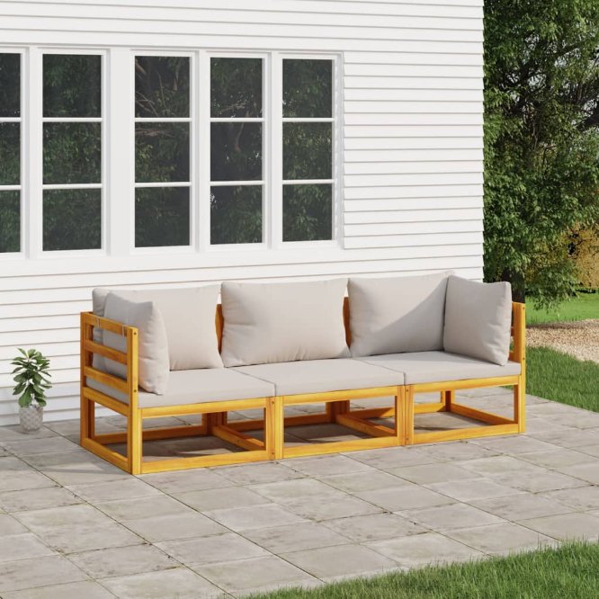 vidaXL 6-tlg. Garten-Lounge-Set mit Taupe Kissen Massivholz