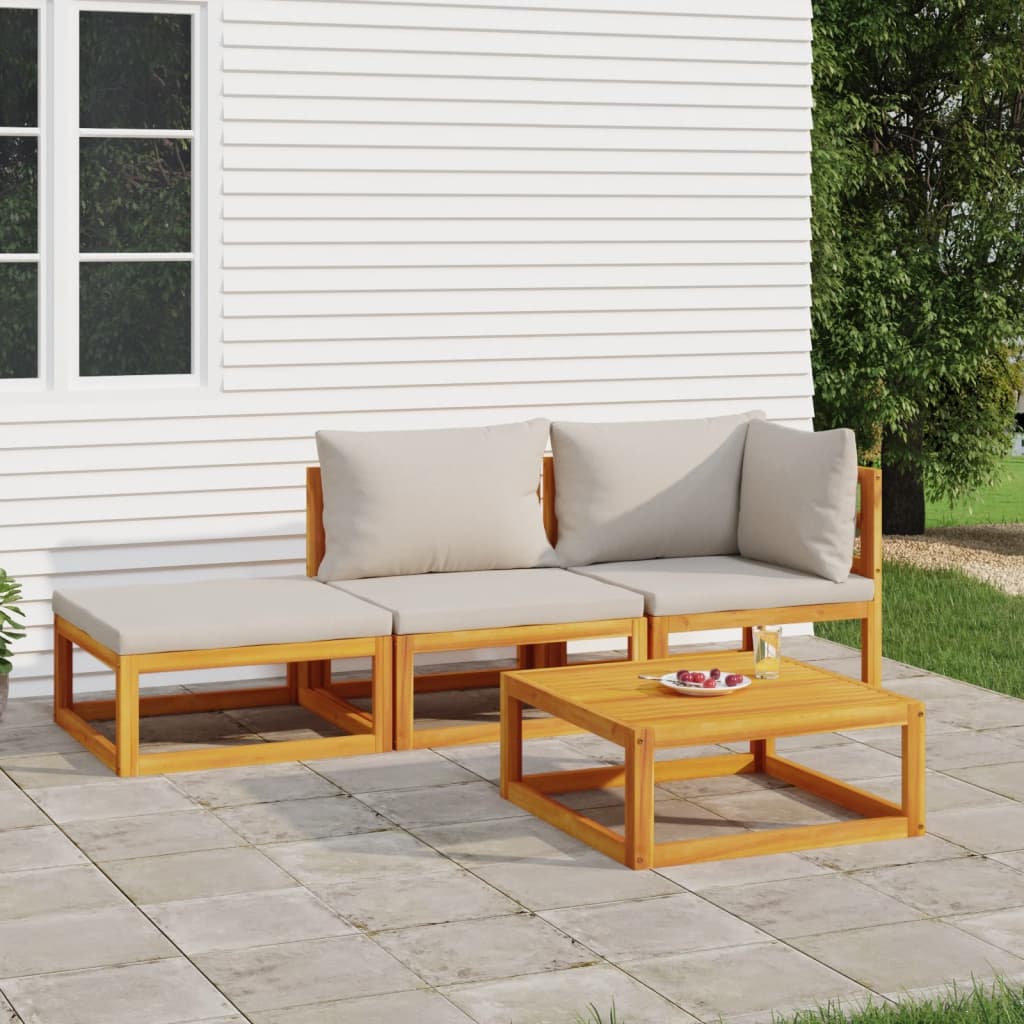 vidaXL 6-tlg. Garten-Lounge-Set mit Taupe Kissen Massivholz