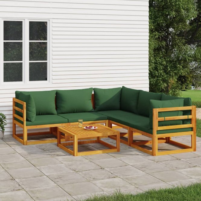 vidaXL 6-tlg. Garten-Lounge-Set mit Taupe Kissen Massivholz