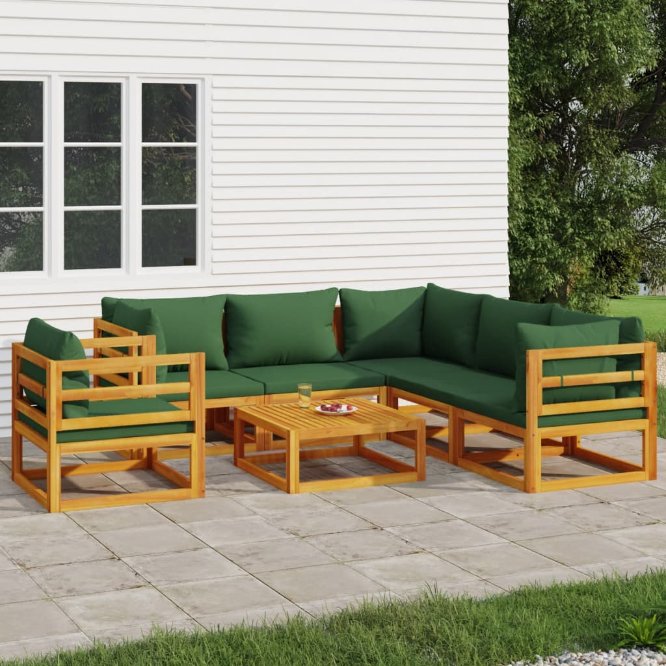 vidaXL 6-tlg. Garten-Lounge-Set mit Taupe Kissen Massivholz