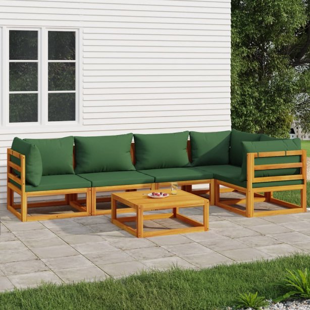 vidaXL 6-tlg. Garten-Lounge-Set mit Taupe Kissen Massivholz