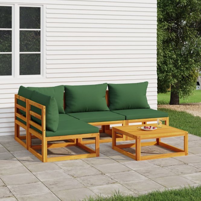 vidaXL 6-tlg. Garten-Lounge-Set mit Taupe Kissen Massivholz