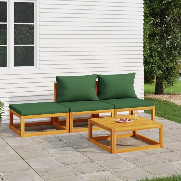 vidaXL 6-tlg. Garten-Lounge-Set mit Taupe Kissen Massivholz
