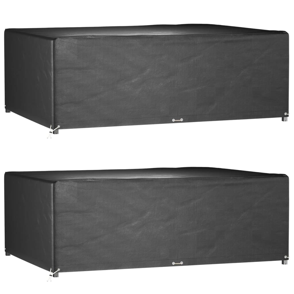 vidaXL Gartenmöbel-Abdeckungen 2 Stk. 4 Personen Poly Rattan 8 Ösen