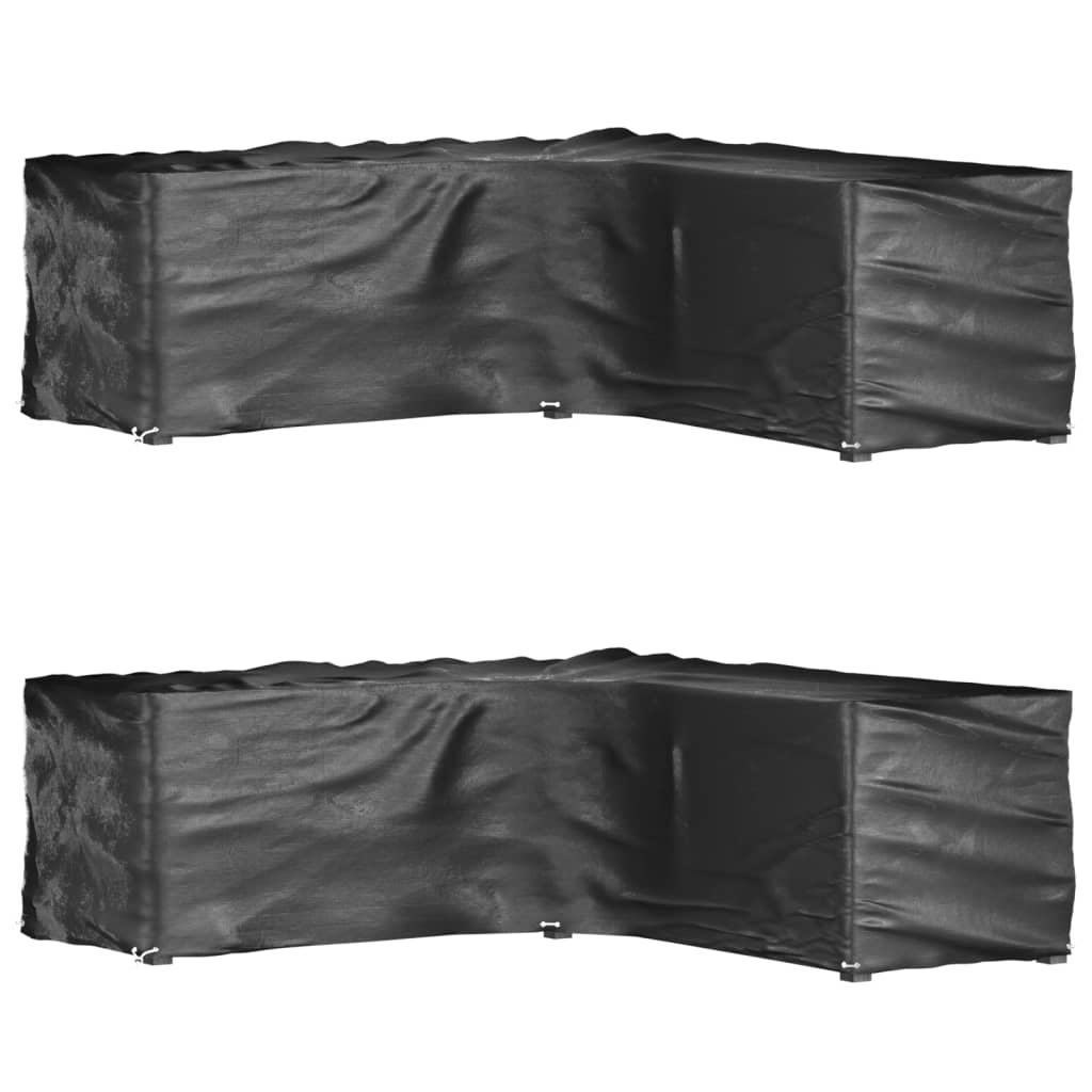 vidaXL Gartenmöbel-Abdeckungen 2 Stk. L-Form 12 Ösen 250x250x90 cm