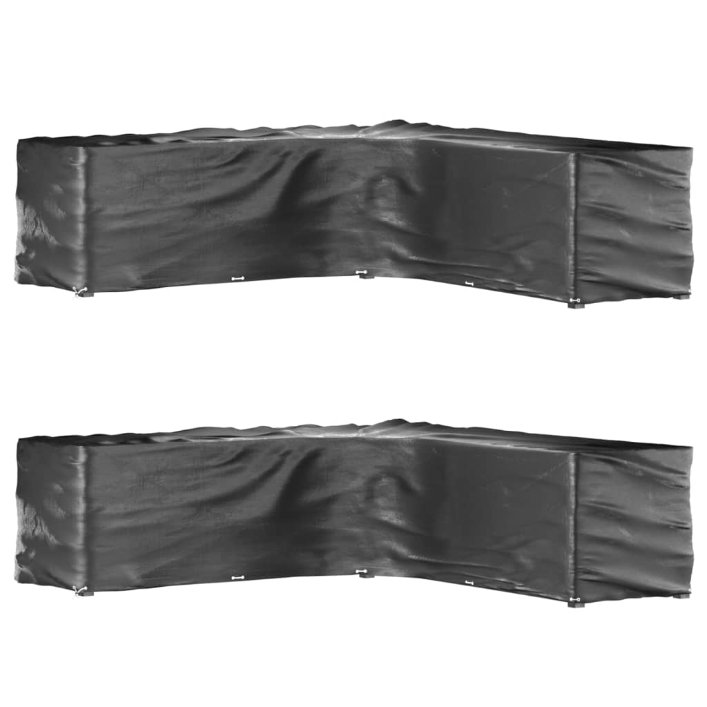 vidaXL Gartenmöbel-Abdeckungen 2 Stk. L-Form 12 Ösen 250x250x90 cm