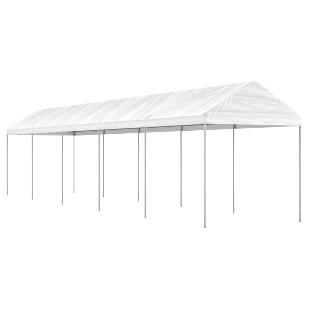 vidaXL Pavillon mit Dach Weiß 4,46x2,28x2,69 m Polyethylen
