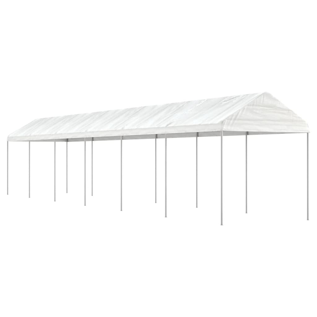 vidaXL Pavillon mit Dach Weiß 4,46x2,28x2,69 m Polyethylen