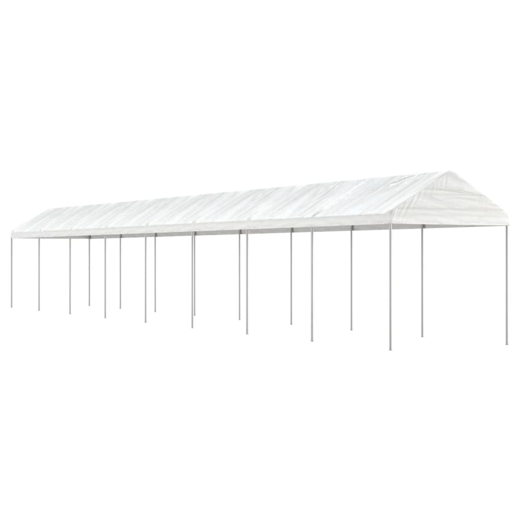 vidaXL Pavillon mit Dach Weiß 4,46x2,28x2,69 m Polyethylen