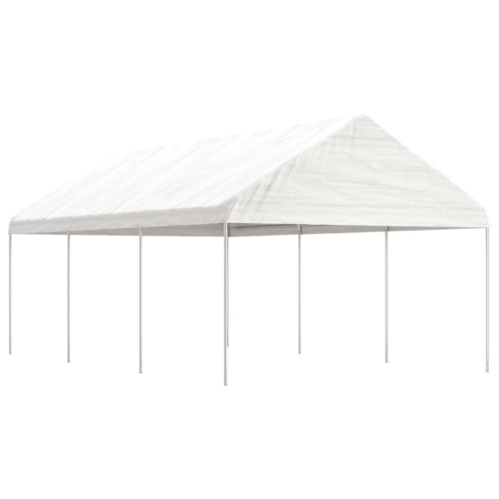 vidaXL Pavillon mit Dach Weiß 4,46x4,08x3,22 m Polyethylen