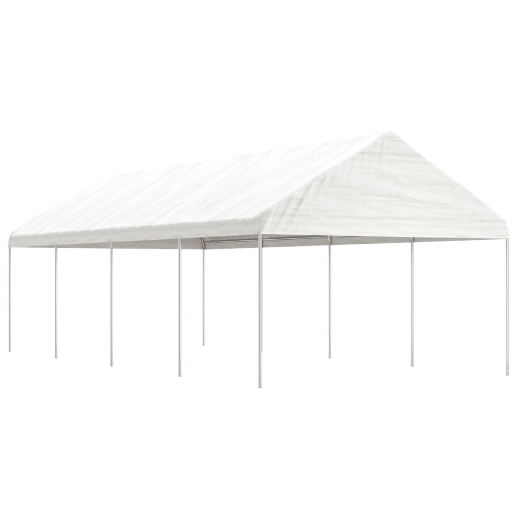 vidaXL Pavillon mit Dach Weiß 4,46x4,08x3,22 m Polyethylen
