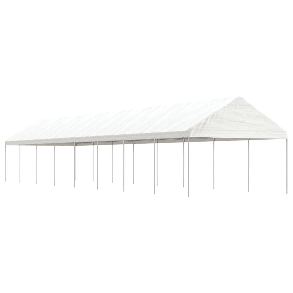 vidaXL Pavillon mit Dach Weiß 4,46x4,08x3,22 m Polyethylen