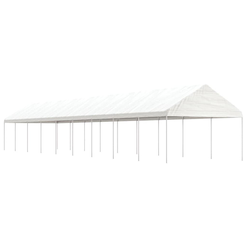 vidaXL Pavillon mit Dach Weiß 4,46x4,08x3,22 m Polyethylen