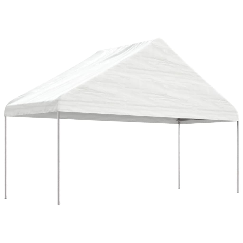 vidaXL Pavillon mit Dach Weiß 4,46x5,88x3,75 m Polyethylen