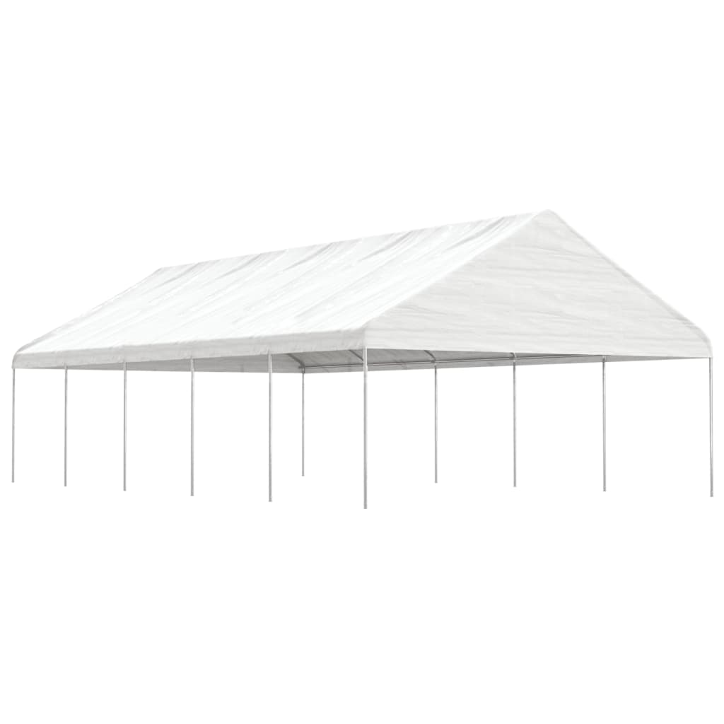 vidaXL Pavillon mit Dach Weiß 4,46x5,88x3,75 m Polyethylen