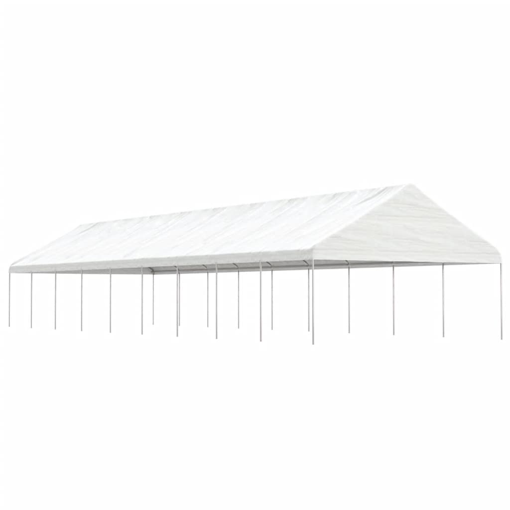 vidaXL Pavillon mit Dach Weiß 4,46x5,88x3,75 m Polyethylen
