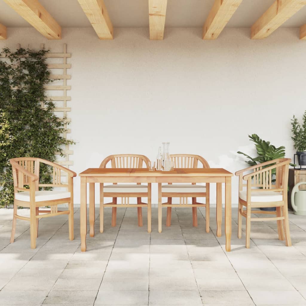 vidaXL 3-tlg. Garten-Essgruppe Massivholz Teak
