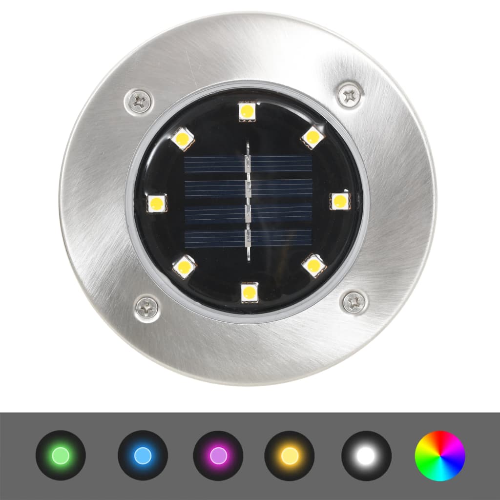 vidaXL Solar-Bodenleuchten 8 Stk. LED RGB-Lichtfarbe