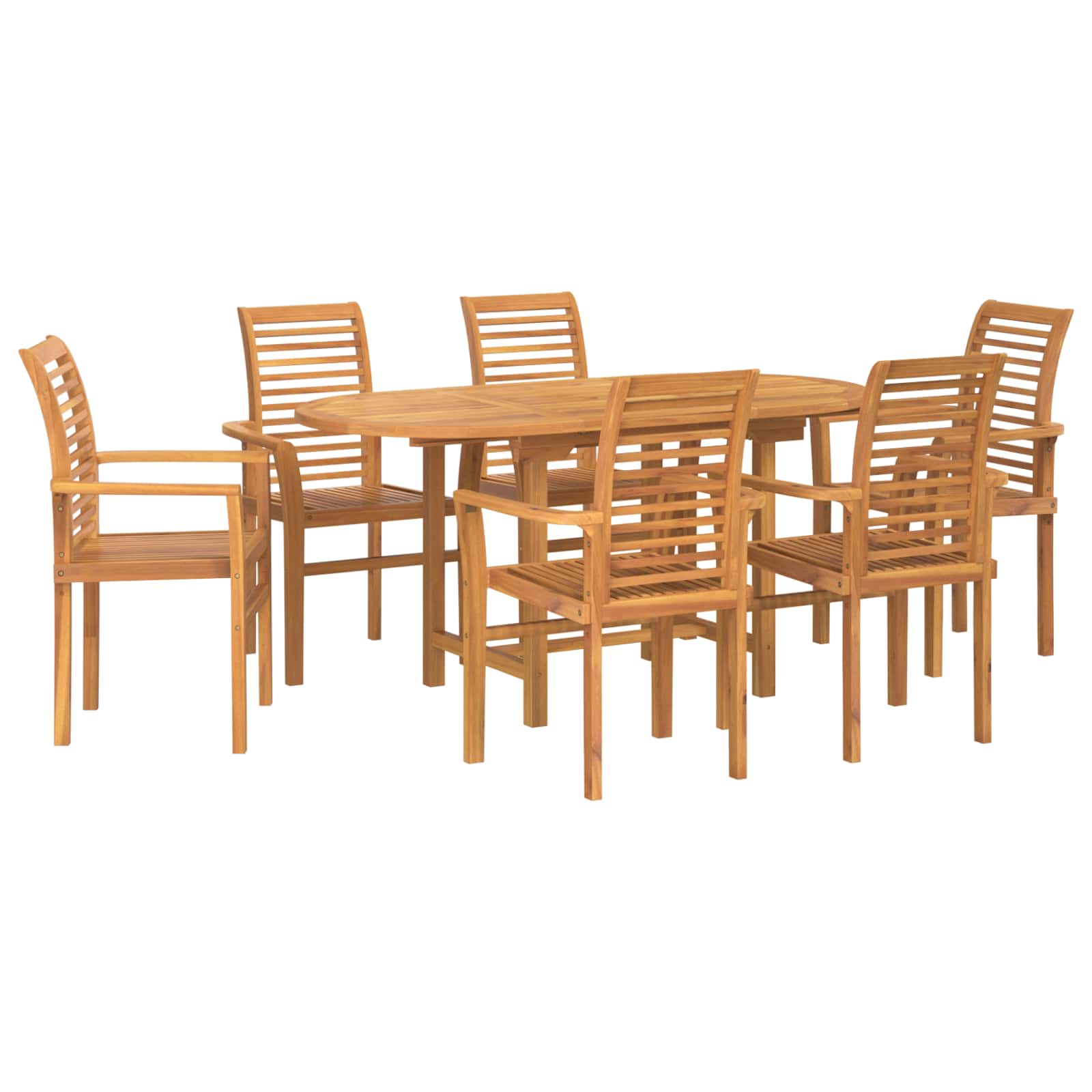 vidaXL Garten Essgruppe 5 pcs Braun Massivholz Teak