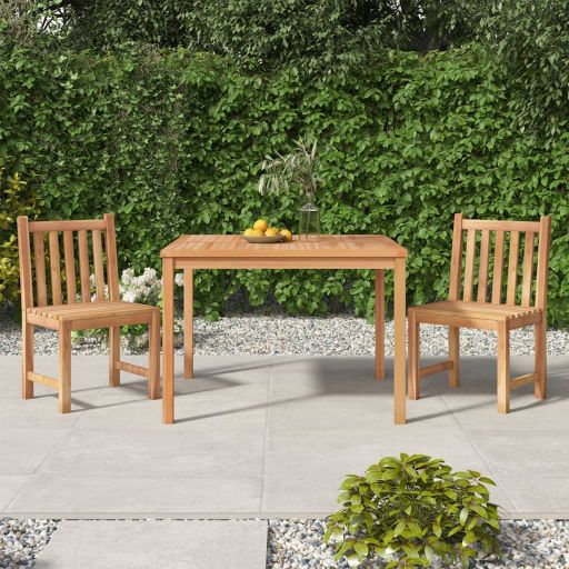 vidaXL 3-teiliges Garten-Ess-Set 80 x 80 cm Massivholz Teak