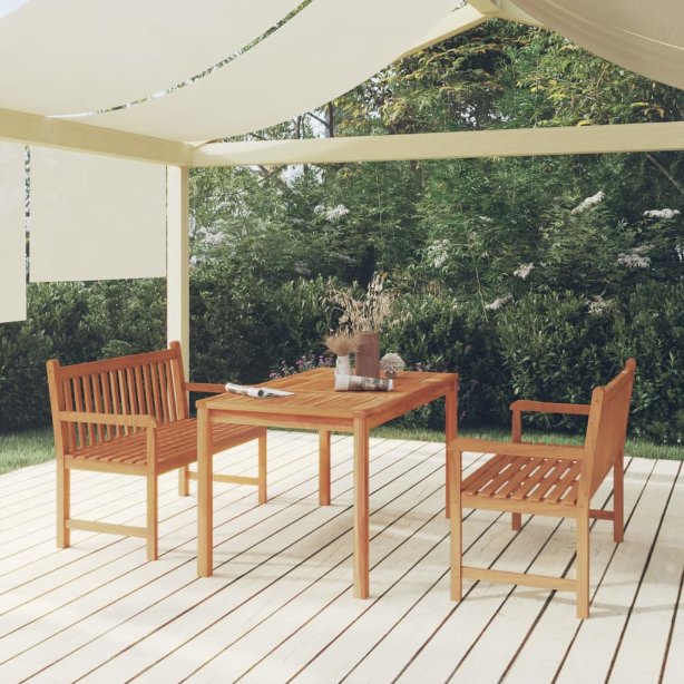 vidaXL 5-teiliges Garten-Ess-Set 140 x 80 cm Massivholz Teak