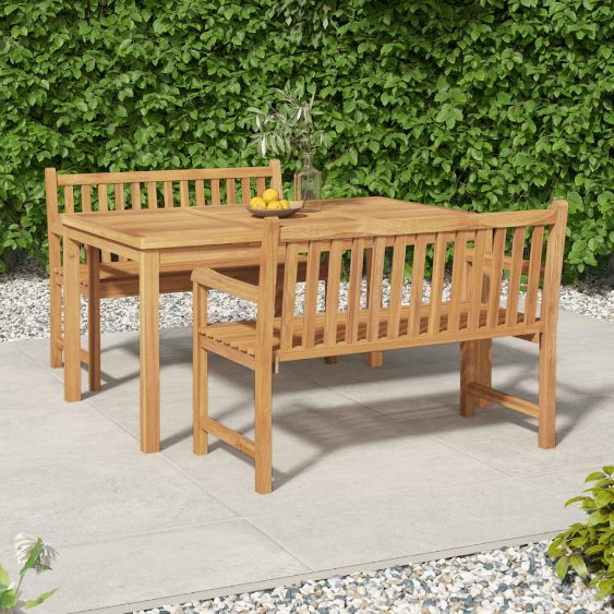vidaXL 5-teiliges Garten-Ess-Set 150 x 90 cm Massivholz Teak