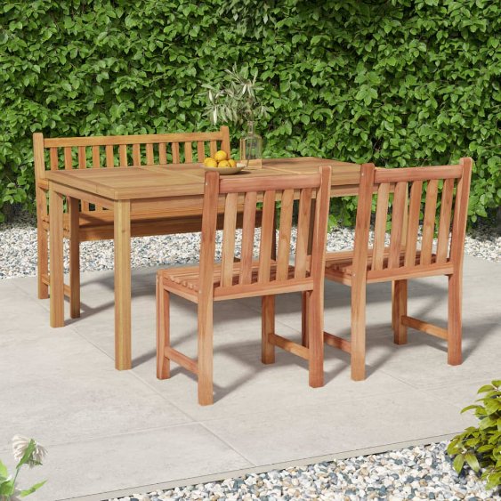vidaXL 5-teiliges Garten-Ess-Set 150 x 90 cm Massivholz Teak