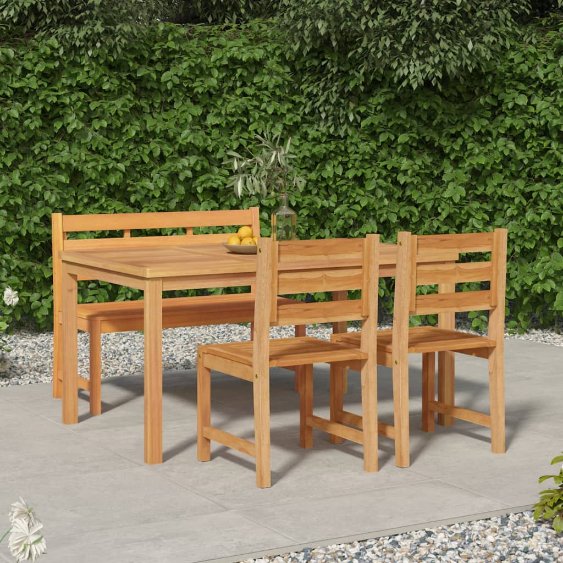 vidaXL 5-tlg. Garten-Essgruppe Massivholz Teak