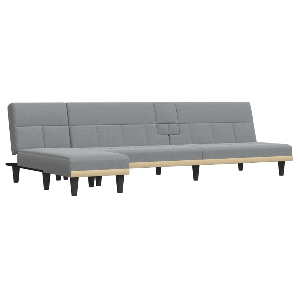 vidaXL Schlafsofa in L-Form Hellgrau 255x140x70 cm Stoff