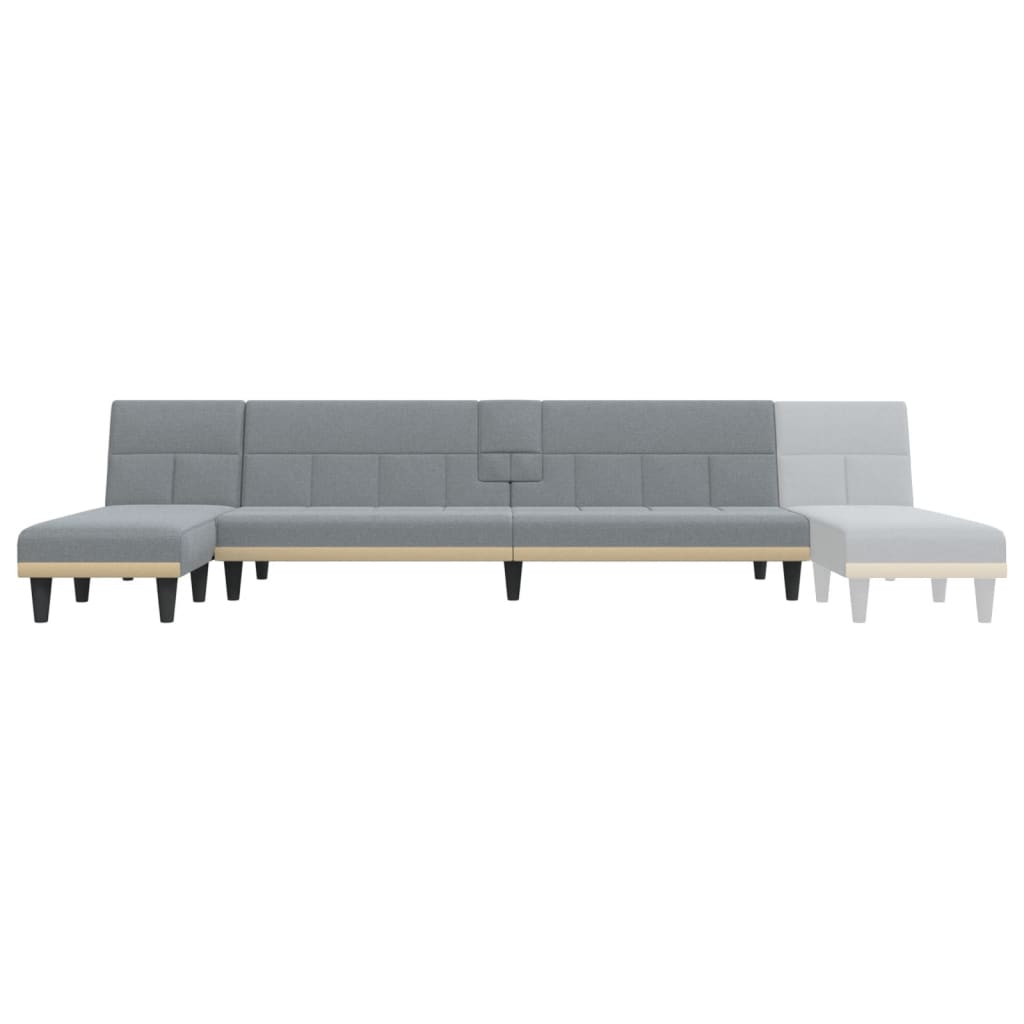 vidaXL Schlafsofa in L-Form Hellgrau 255x140x70 cm Stoff