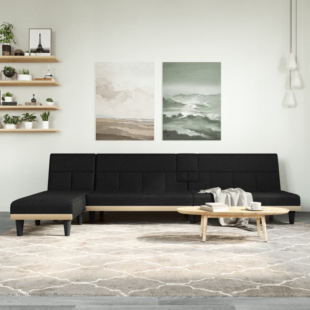 vidaXL Schlafsofa in L-Form Hellgrau 255x140x70 cm Stoff