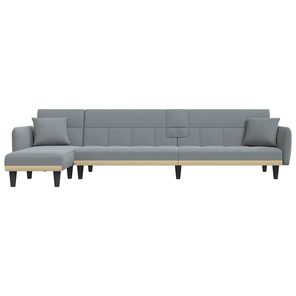 vidaXL Schlafsofa in L-Form Hellgrau 275x140x70 cm Stoff