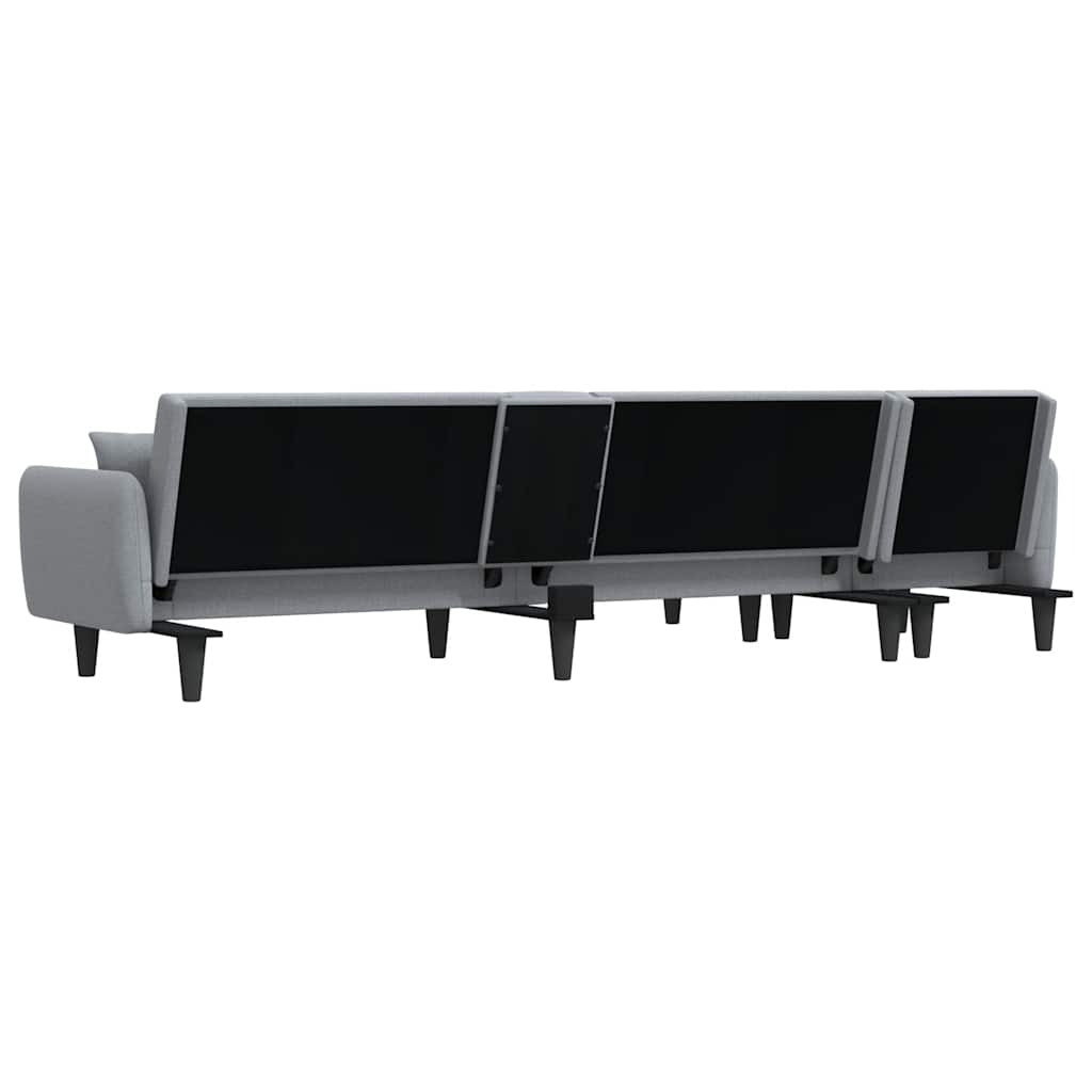 vidaXL Schlafsofa in L-Form Hellgrau 275x140x70 cm Stoff