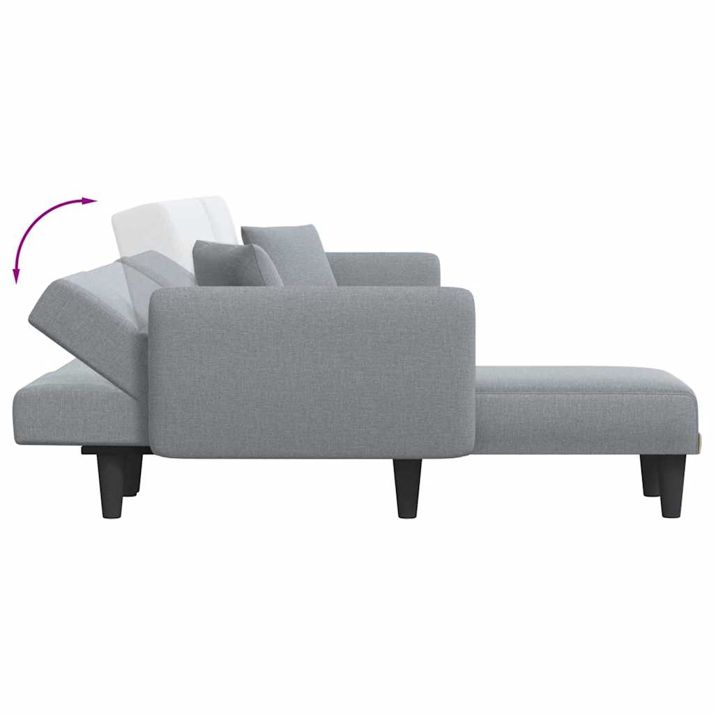 vidaXL Schlafsofa in L-Form Hellgrau 275x140x70 cm Stoff