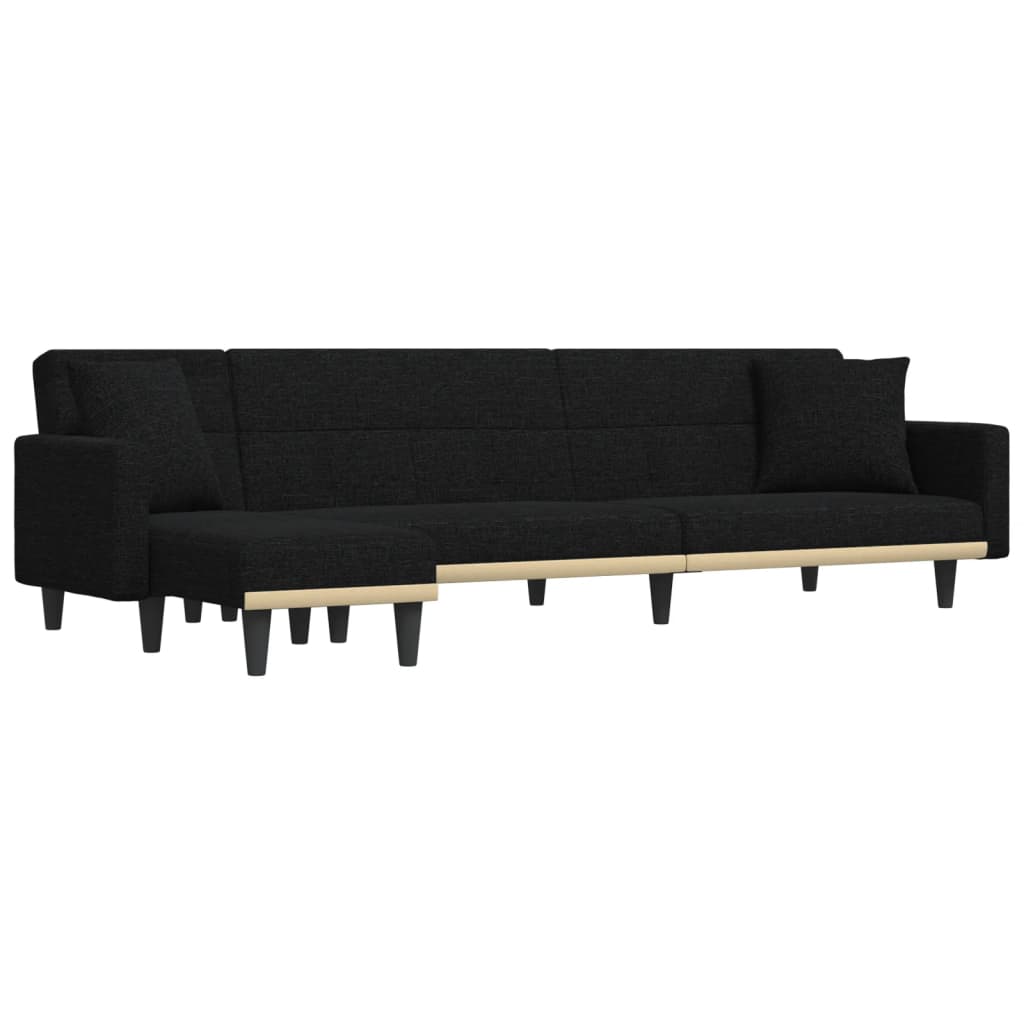 vidaXL Schlafsofa in L-Form Schwarz 275x140x70 cm Stoff