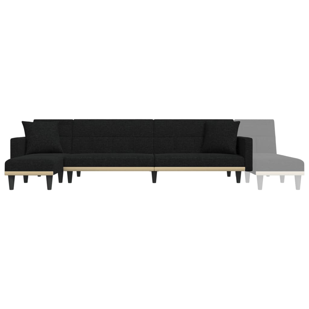 vidaXL Schlafsofa in L-Form Schwarz 275x140x70 cm Stoff