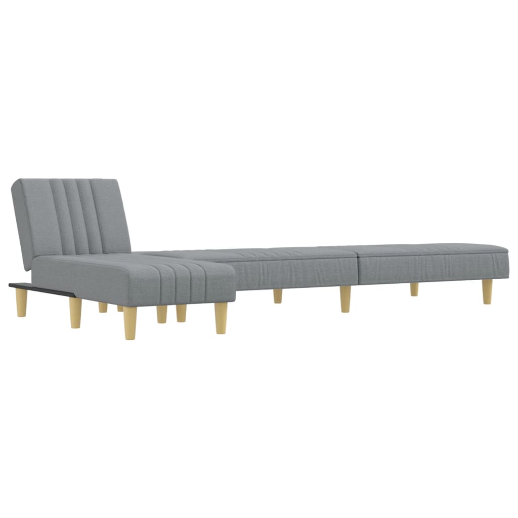 vidaXL Schlafsofa in L-Form Hellgrau 255x140x70 cm Stoff