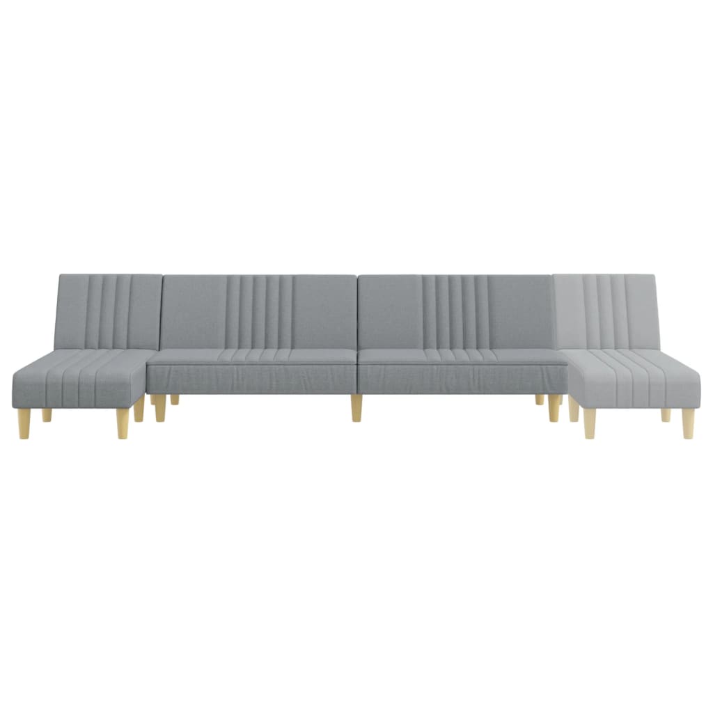 vidaXL Schlafsofa in L-Form Hellgrau 255x140x70 cm Stoff