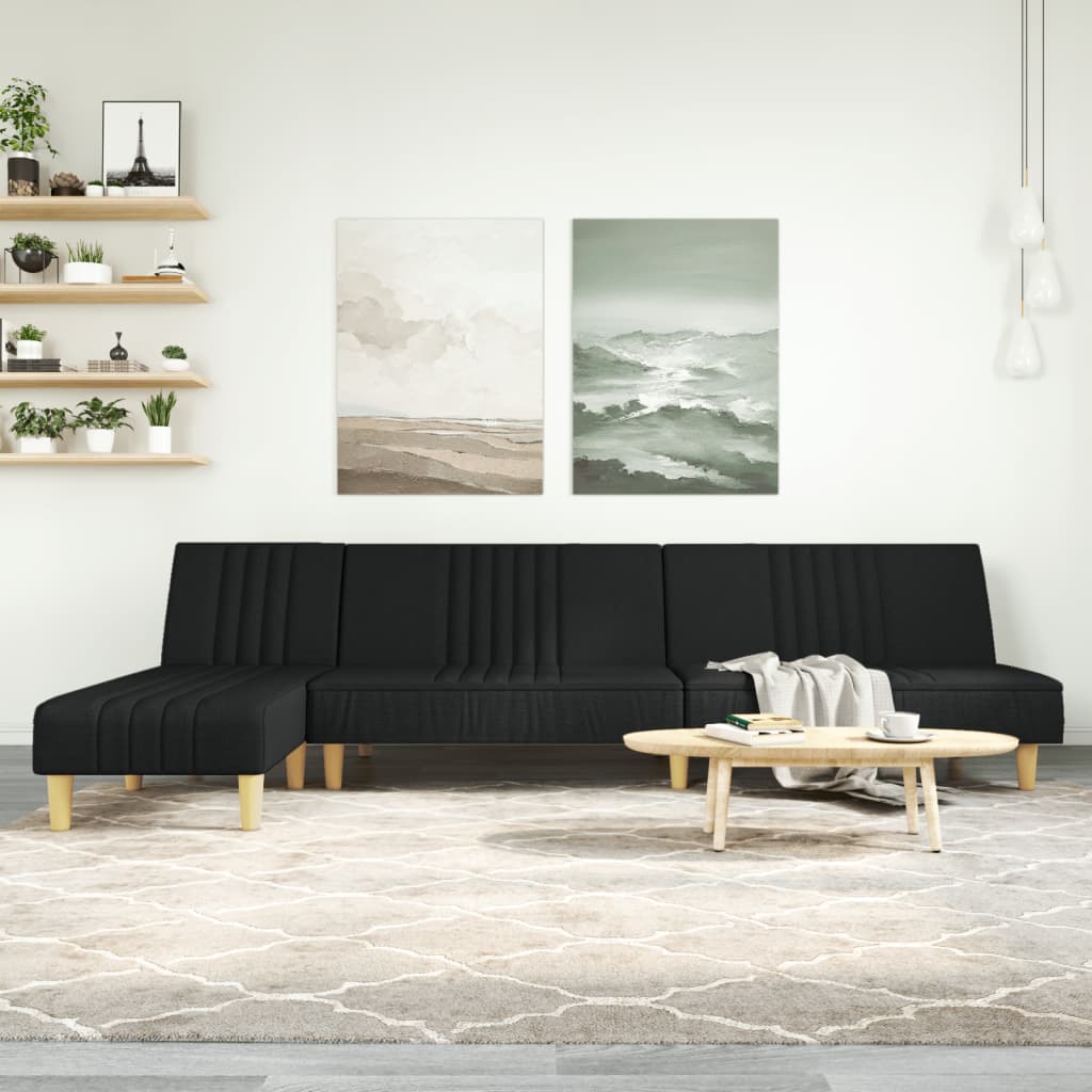 vidaXL Schlafsofa in L-Form Hellgrau 255x140x70 cm Stoff