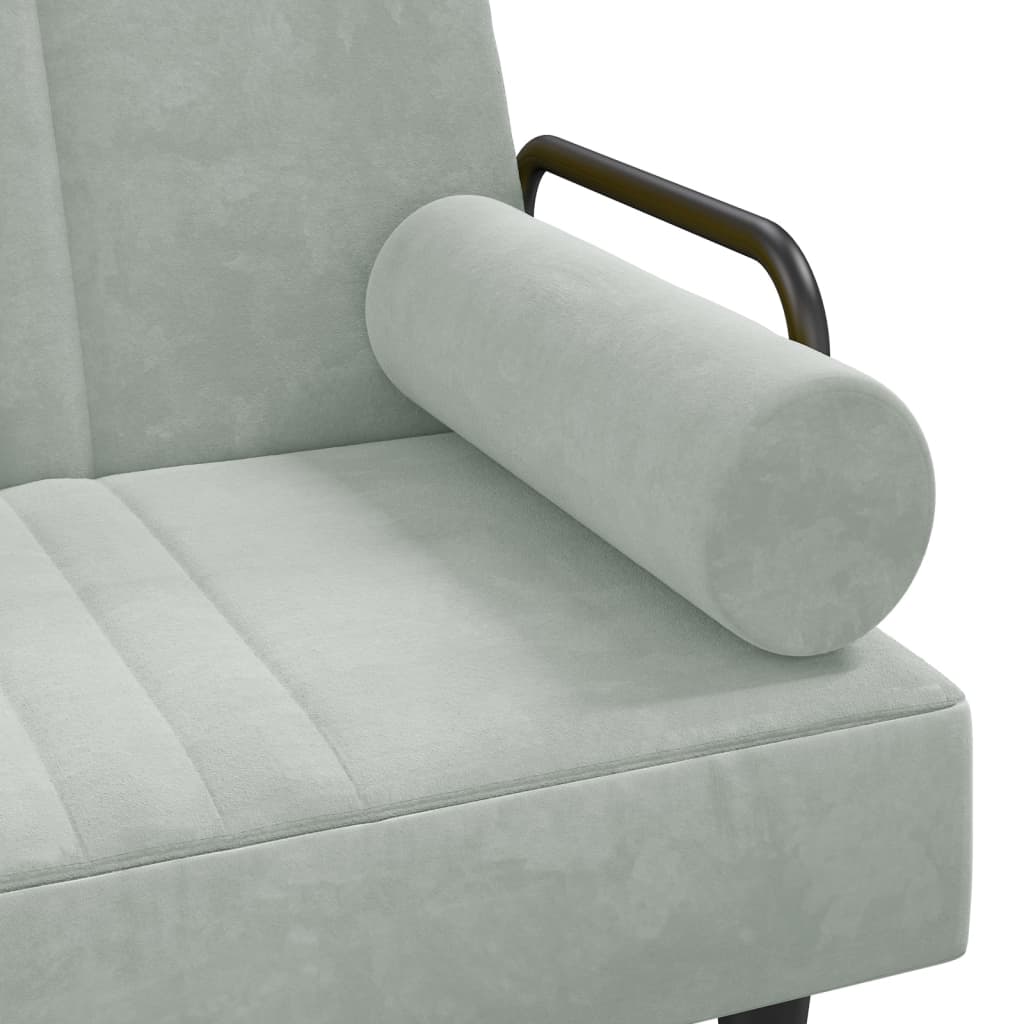 vidaXL Schlafsofa in L-Form Hellgrau 260x140x70 cm Samt