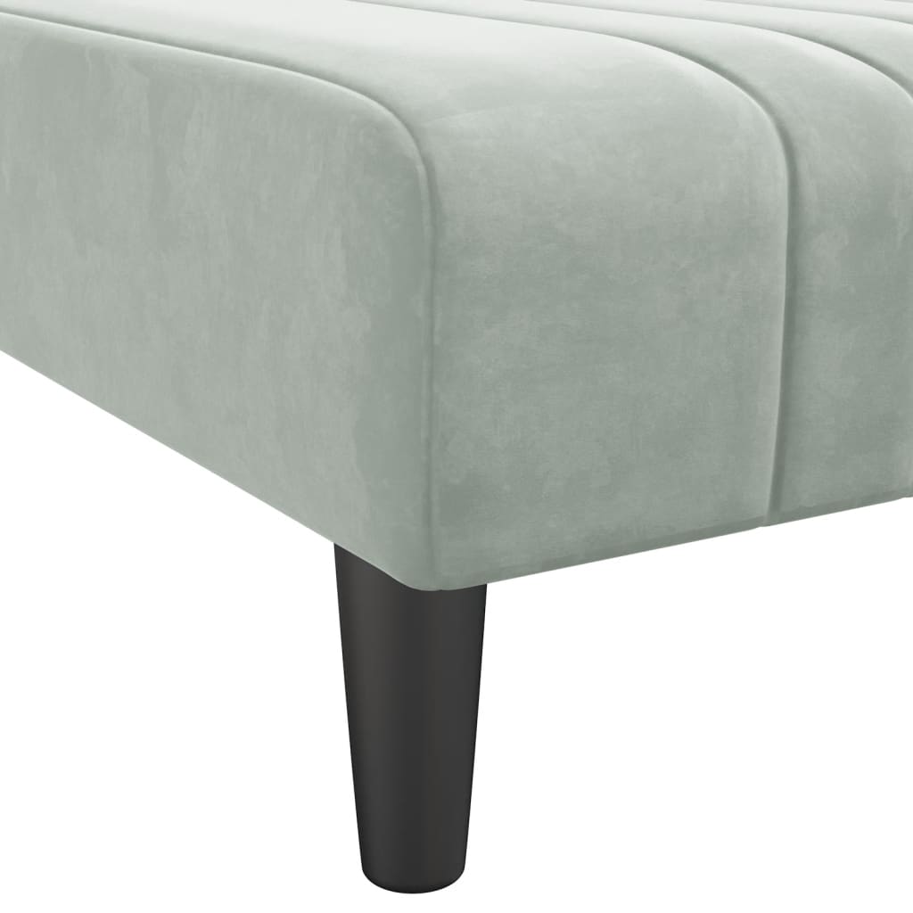 vidaXL Schlafsofa in L-Form Hellgrau 260x140x70 cm Samt