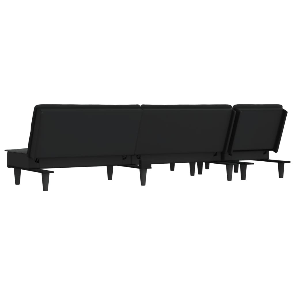 vidaXL Schlafsofa in L-Form Dunkelgrau 255x140x70 cm Stoff