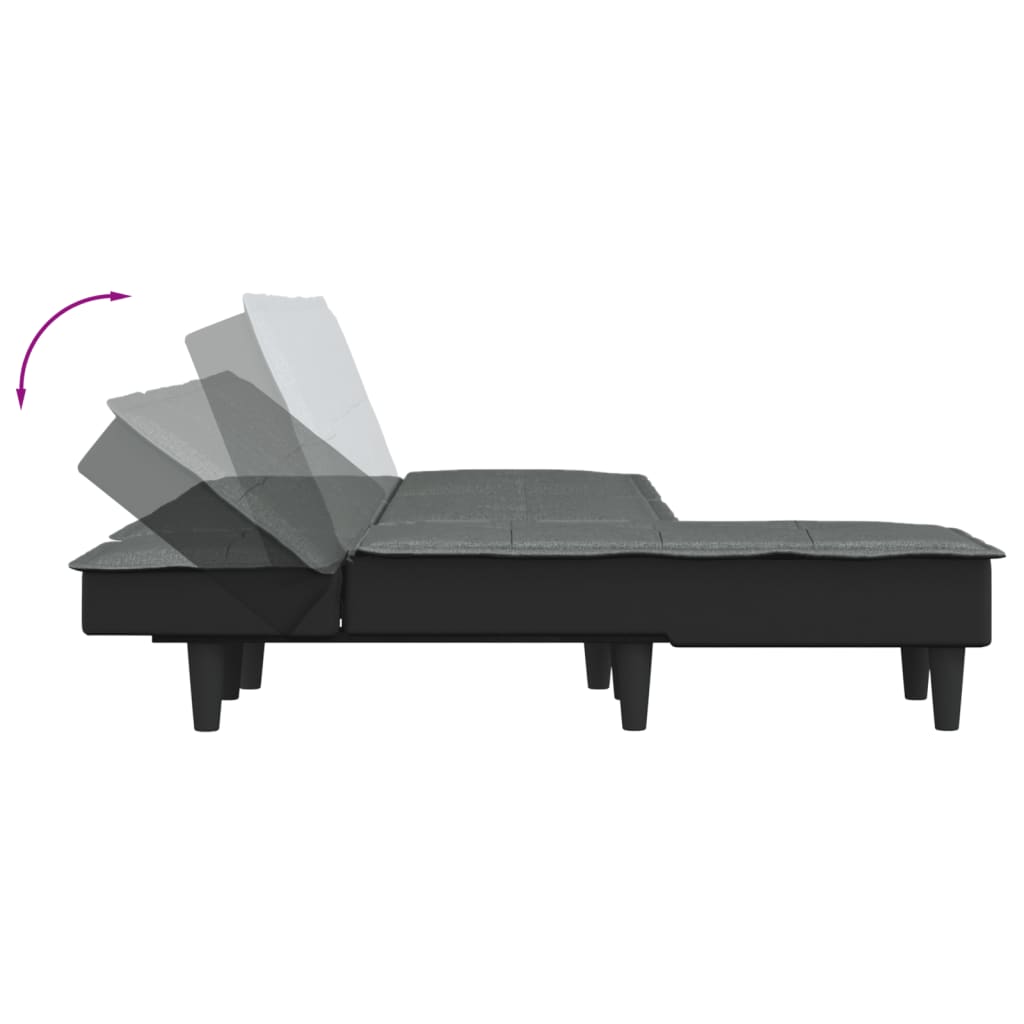 vidaXL Schlafsofa in L-Form Dunkelgrau 255x140x70 cm Stoff